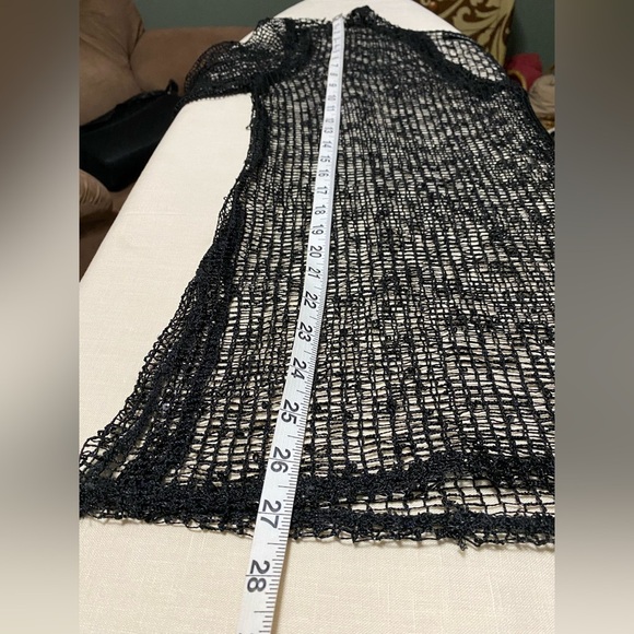 La Blanca by Rod Beattie Sheer Mesh Crochet Swim Cover Up w/ Sequins, Size Large - Picture 9 of 9